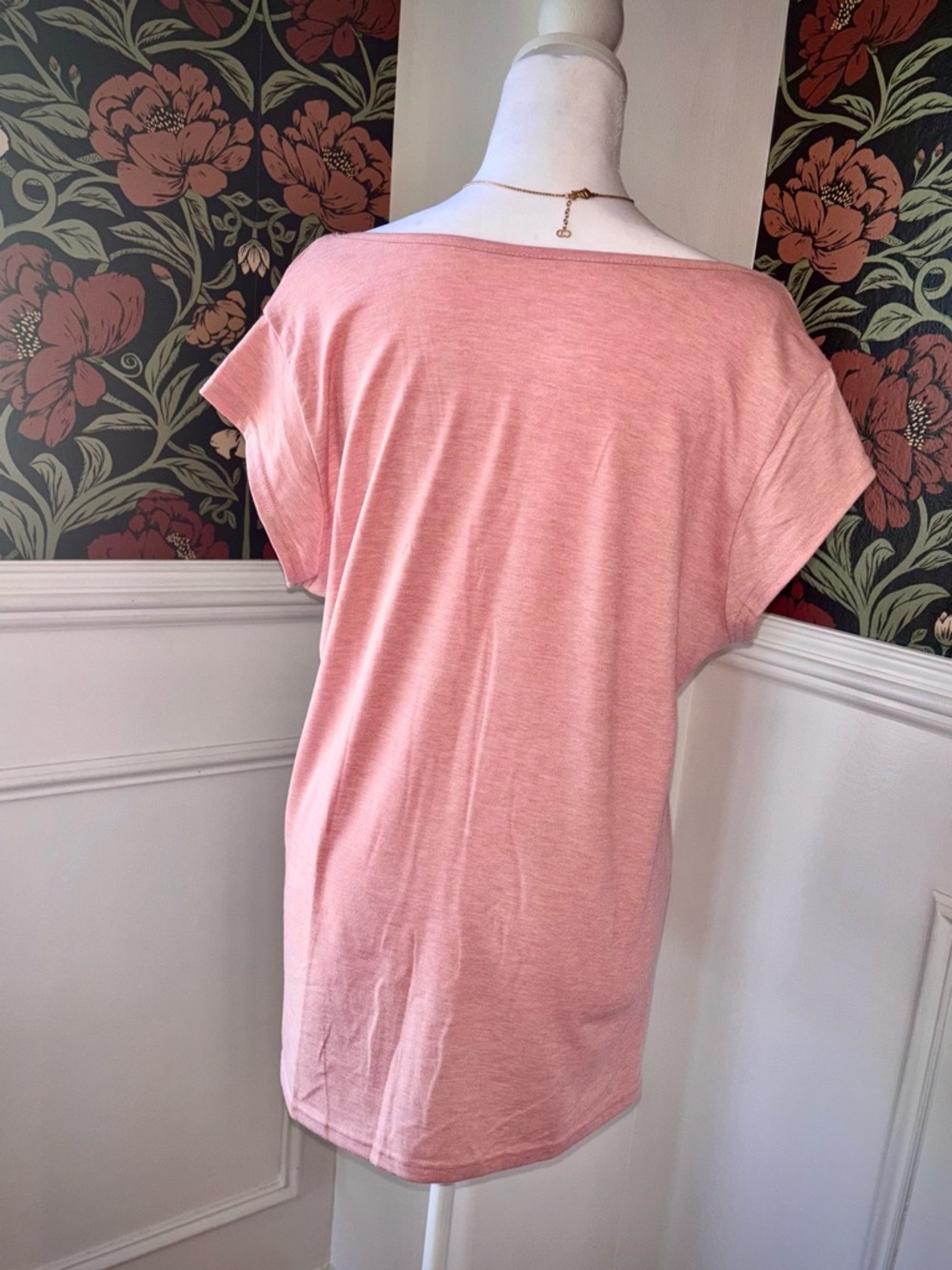 Soft Pink Tunic Top Short Sleeve Flowy Casual Cottagecore - Picture 6 of 7